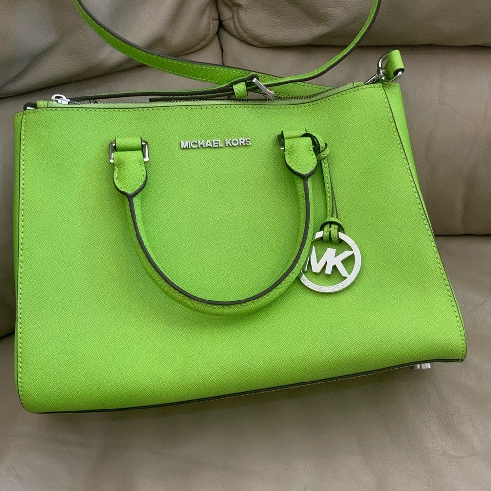Michael kors lime green handbag/crossbody